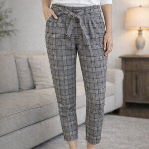 Lira, Size L, White and Black, Plaid Houndstooth patterned, Wool Blend